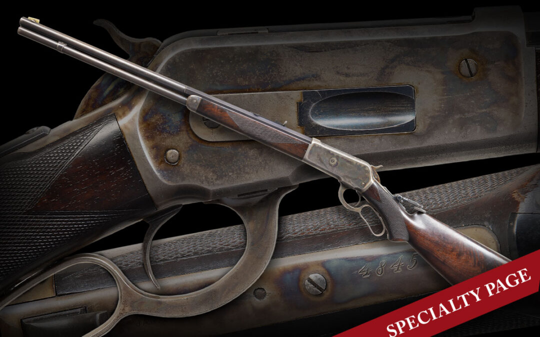 FINE, ORIGINAL SECOND YEAR SPECIAL ORDER WINCHESTER 1886 DELUXE 45-90 CAL. LEVER ACTION RIFLE WITH FACTORY LETTER
