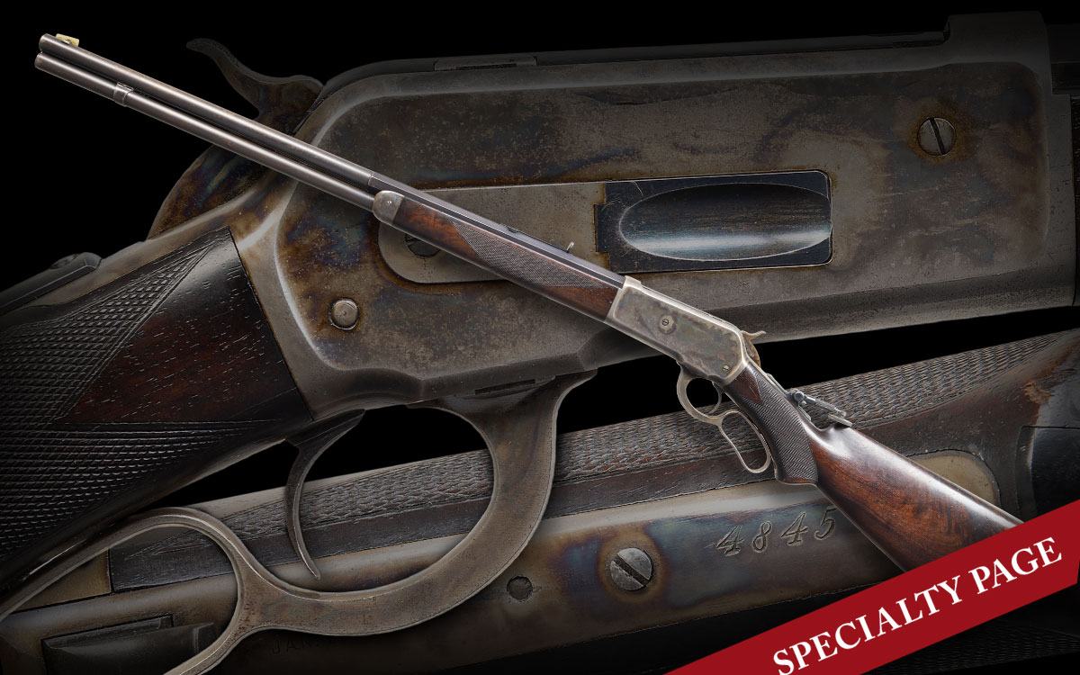 FINE, ORIGINAL SECOND YEAR SPECIAL ORDER WINCHESTER 1886 DELUXE 45-90 CAL. LEVER ACTION RIFLE WITH FACTORY LETTER