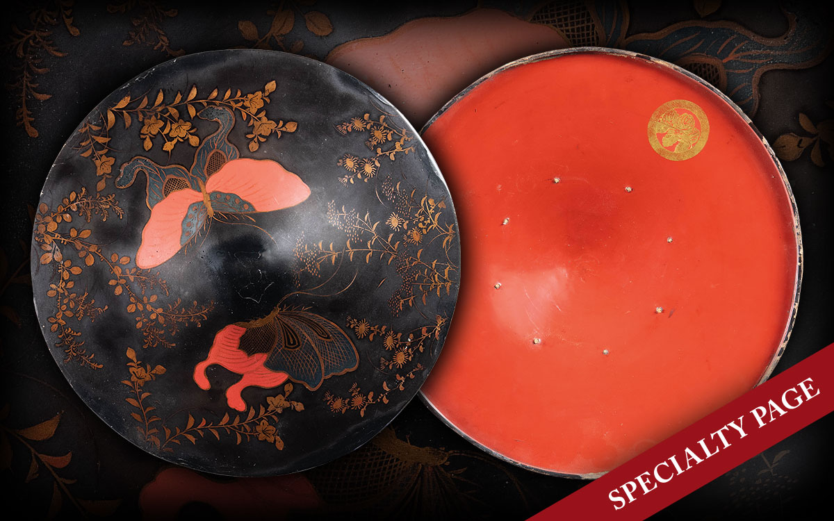 JAPANESE EDO OR MEIJI PERIOD LACQUERED WOOD SAMURAI JINGASA