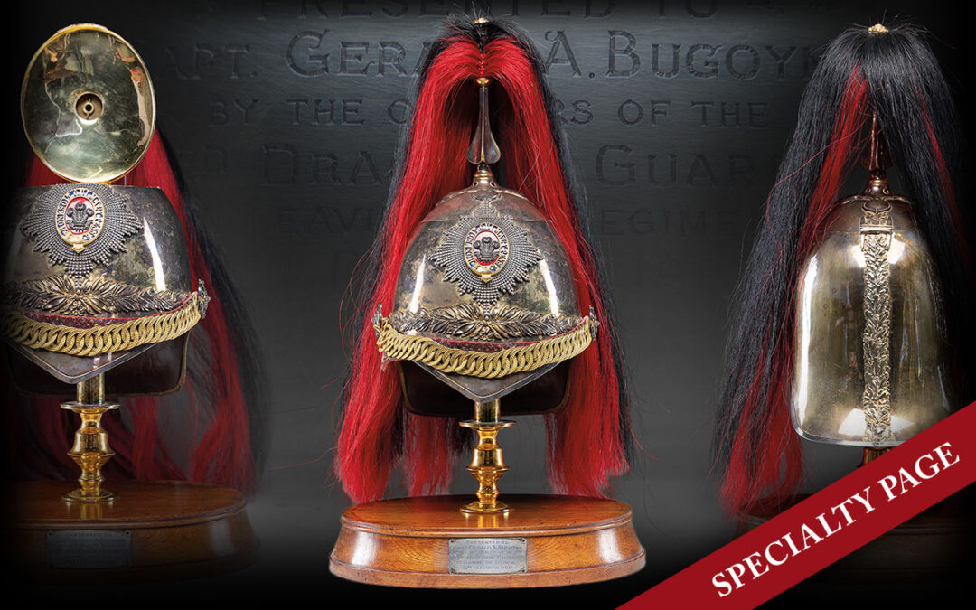 BRITISH 3rd DRAGOON GUARDS OFFICER’S DRESS HELMET MADE INTO AN ICE BUCKET