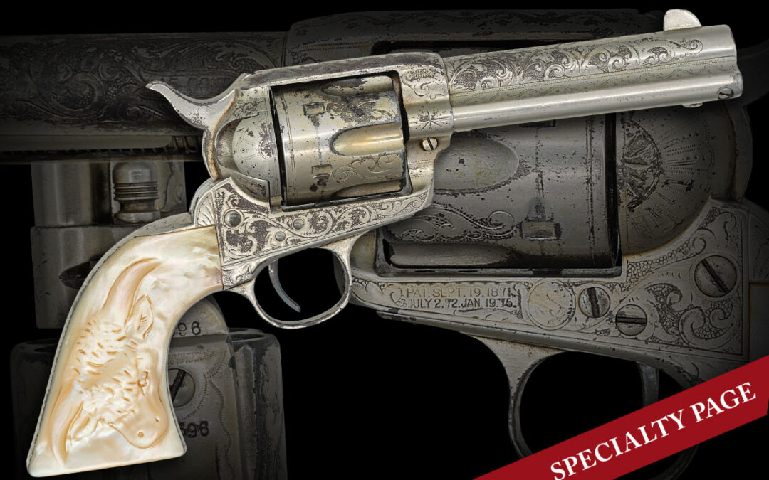 DOCUMENTED FACTORY ENGRAVED COLT FIRST GEN SAA REVOLVER WITH ORIGINAL MOTHER OF PEARL STEER HEAD GRIP