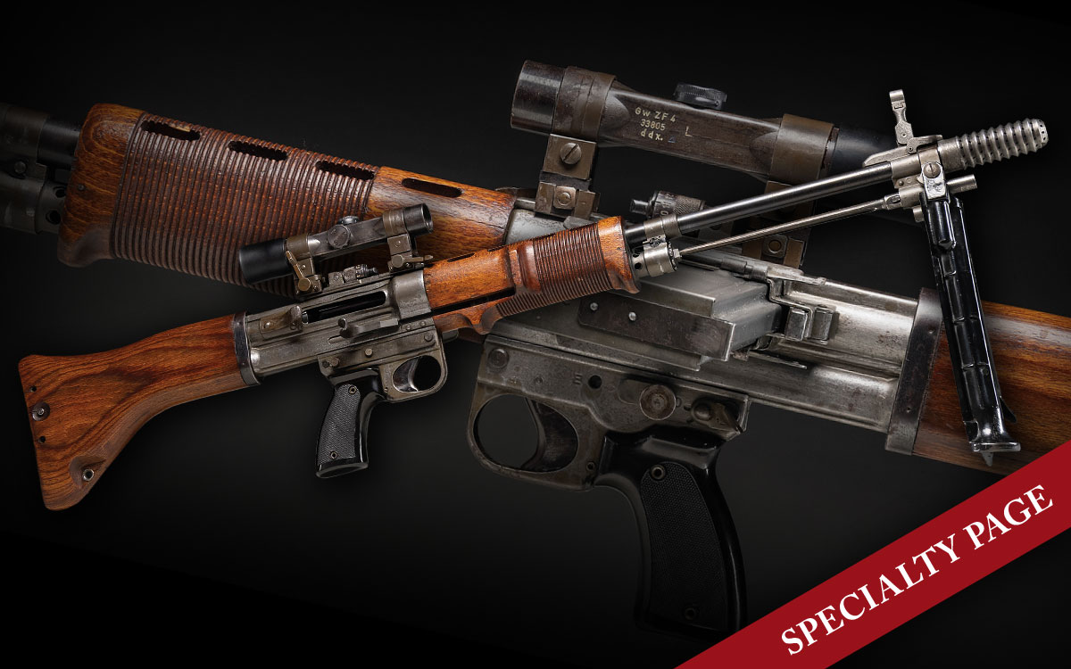 INCREDIBLY RARE & COMPLETE, FULLY TRANSFERABLE HEINRICH KRIEGHOFF GERMAN SECOND MODEL FG42 WITH CORRECT SCOPE & BAYONET