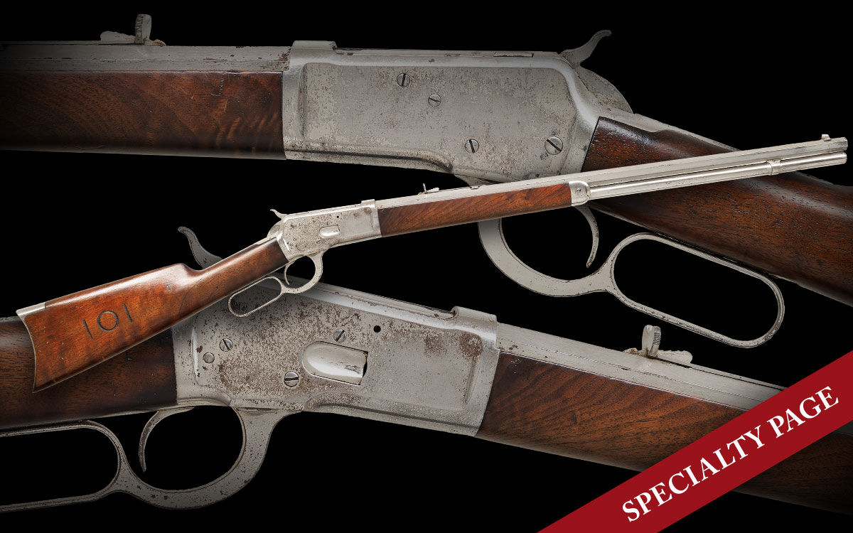 EXCEPTIONALLY RARE DOCUMENTED WINCHESTER MODEL 1892 FACTORY SMOOTHBORE WITH FULL NICKEL FINISH