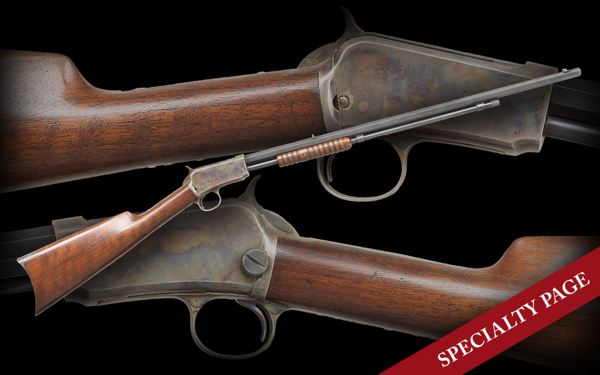 VERY NICE ANTIQUE CASE HARDENED WINCHESTER 1890 2ND MODEL SLIDE ACTION RIFLE