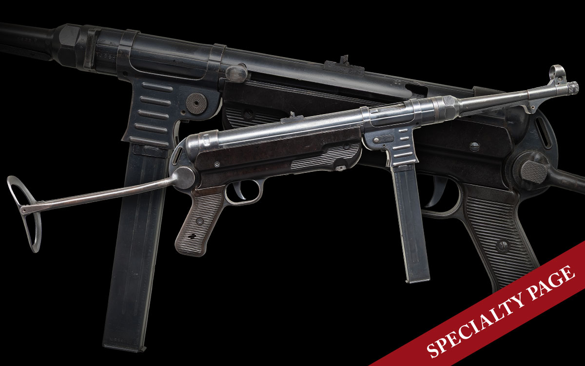 CURIO & RELIC GERMAN WWII STEYR “BNZ” CODE “42” DATE MP40 SUBMACHINE GUN WITH SPARE MAGAZINES