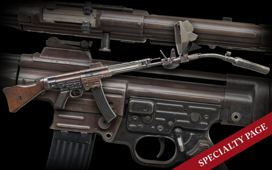 FULLY TRANSFERABLE MP44 WITH VERY RARE KRUMMLAUF CURVED BARREL & SIGHTING DEVICE
