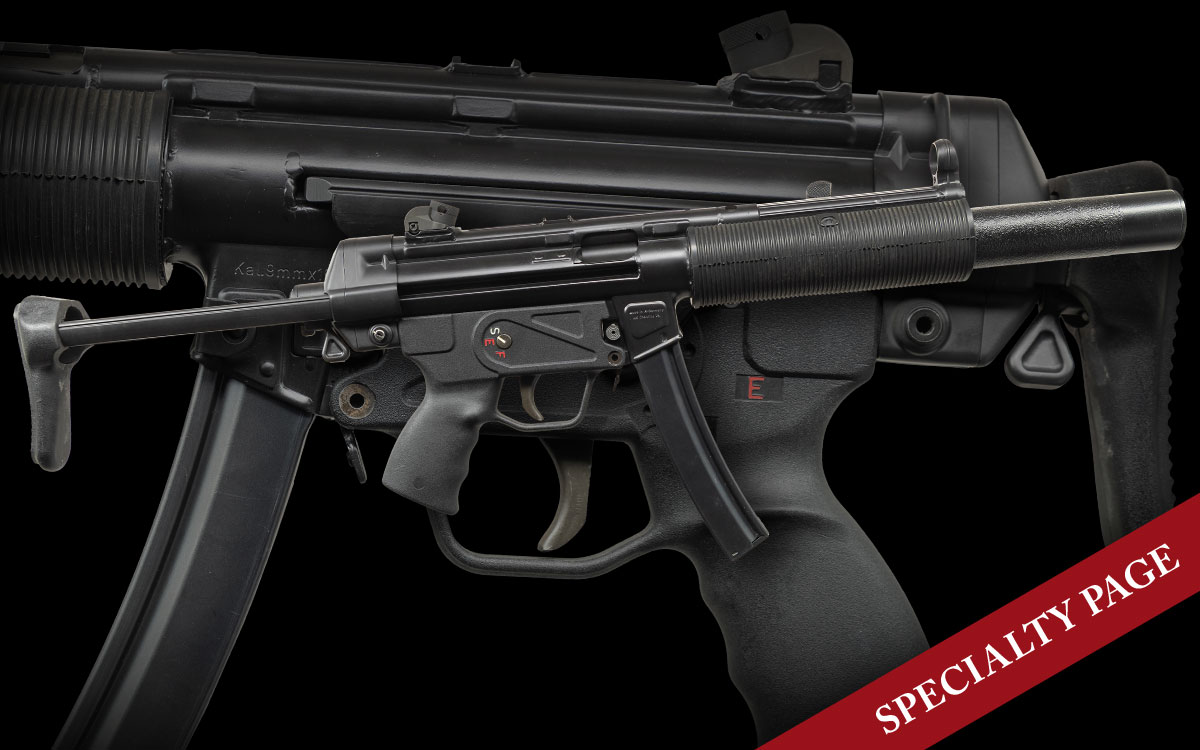 SHOOTERS OUTPOST MP5-SD SHORT BARRELED RIFLE HOST GUN WITH FLEMING REGISTERED AUTO SEAR PACK & ORIGINAL HK MP5SD SILENCER