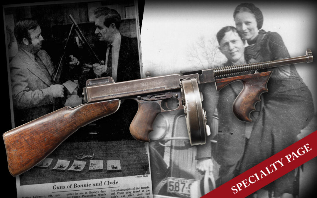 FULLY TRANSFERABLE COLT THOMPSON MODEL 1921A PREVIOUSLY ON DISPLAY AT THE SPRINGFIELD MISSOURI POLICE MUSEUM, AS CONNECTED TO BONNIE & CLYDE’S DEADLY RAID IN JOPLIN, MISSOURI IN APRIL, 1933
