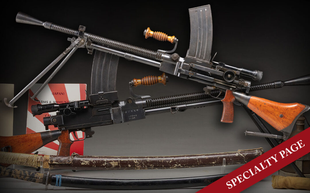 VERY FINE JAPANESE T99 MACHINE GUN WITH KATANA, WAKIZASHI & MORE