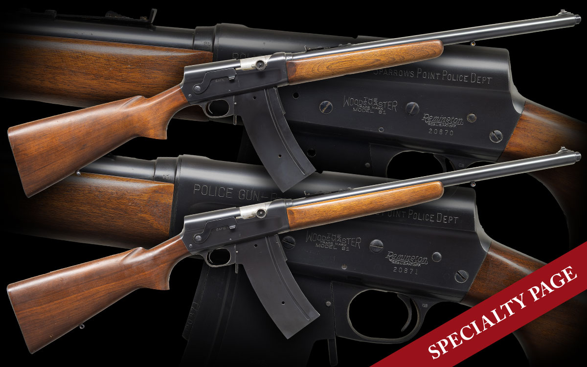 RARE AND DESIRABLE CONSECUTIVELY NUMBERED, ALL MATCHING PAIR OF REMINGTON MODEL 81 “SPECIAL POLICE” SEMI AUTO RIFLES