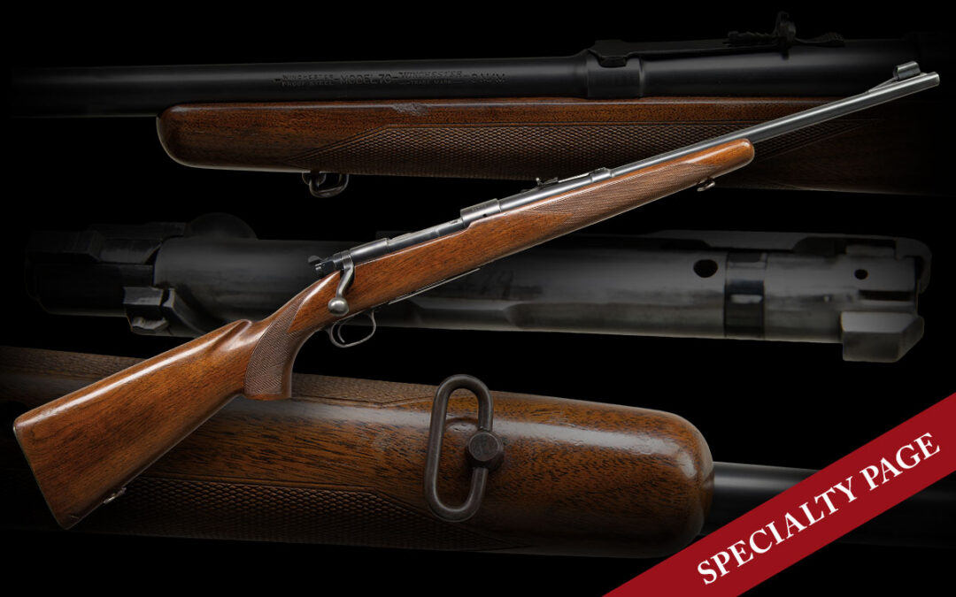 SELDOM ENCOUNTERED AND HIGHLY DESIRABLE WINCHESTER MODEL 70 BOLT ACTION CARBINE IN RARE 9MM MAUSER