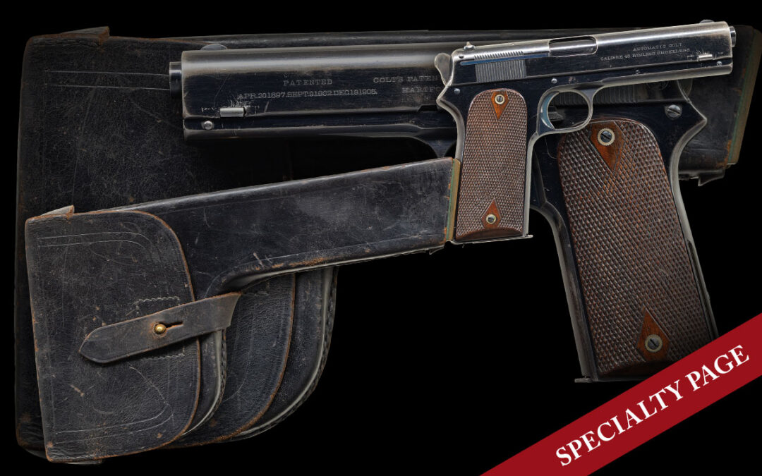 RARE & FINE S# 60 COLT 1905 SEMI-AUTO PISTOL WITH VERY RARE ORIGINAL COMBINATION STOCK HOLSTER
