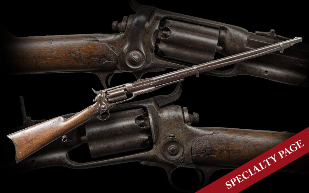 “WAR 1860 SO. CA.” CARVED CONFEDERATE ASSOCIATED COLT REVOLVING RIFLE