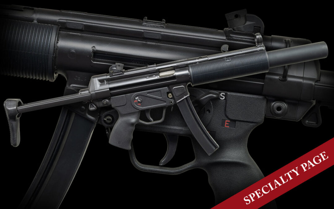 BEAUTIFUL SHOOTERS OUTPOST MP5-SD SHORT BARRELED HOST GUN WITH REGISTERED AUTO SEAR & HK MARKED B&T SILENCER