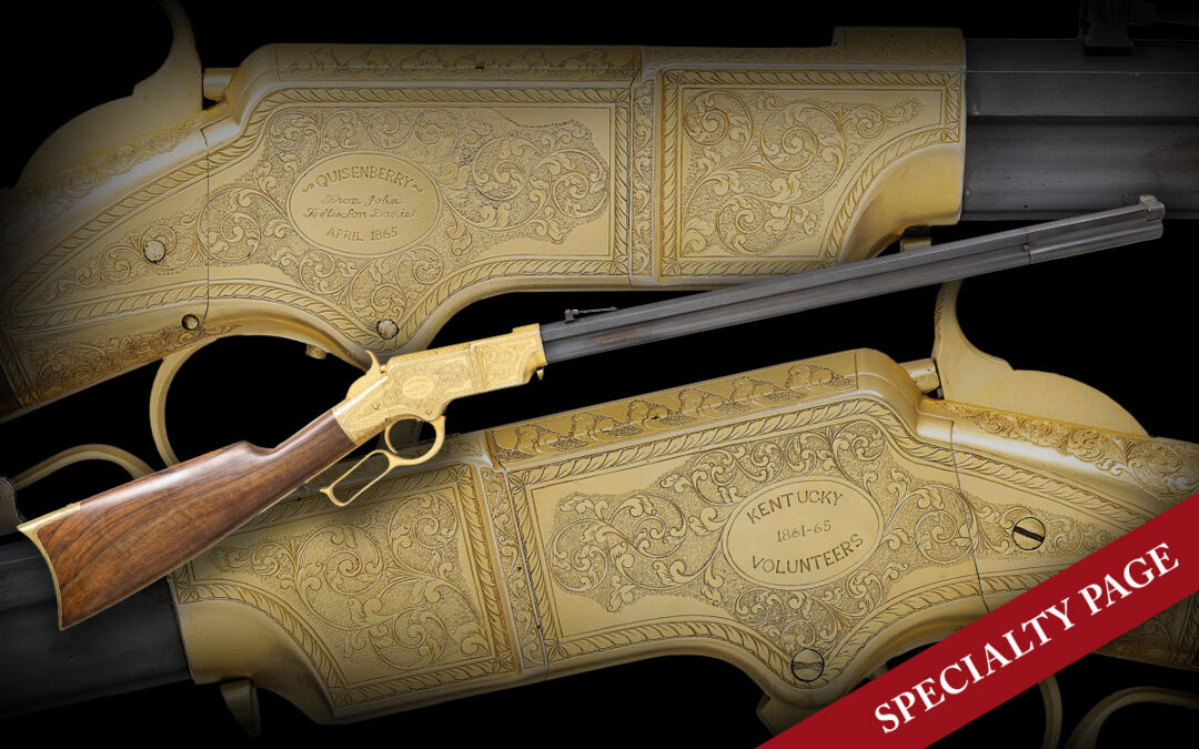 STUNNING UPGRADED GOLD PLATED DELUXE ENGRAVED HENRY RIFLE, “KENTUCKY VOLUNTEERS”