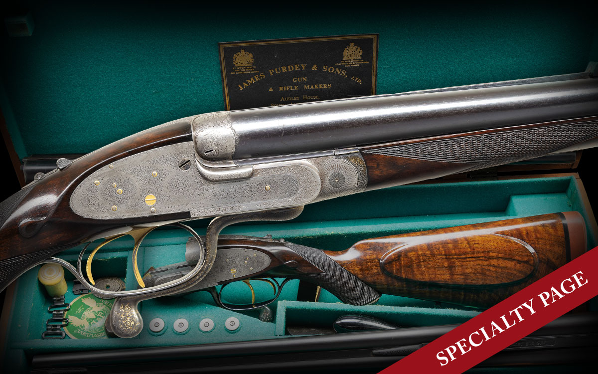 J. PURDEY NO. 20264 A SIDELOCK DOUBLE RIFLE MADE FOR THE INFAMOUS GORDON BENNETT WITH EXTRA .470 BARRELS, CASE, SOME ACCESSORIES, INFORMATIONAL SHEET & FACTORY LETTER