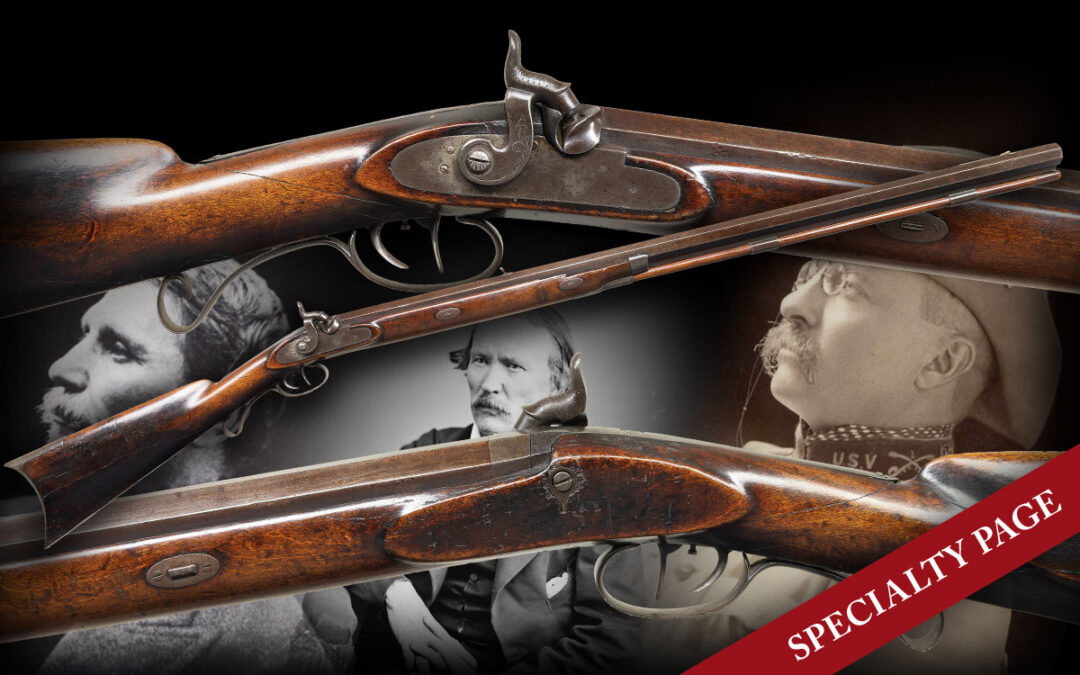 FAMOUS DOCUMENTED SAMUEL HAWKEN PLAINS RIFLE FROM THE PERSONAL COLLECTION OF PRESIDENT THEODORE ROOSEVELT, EDWARD F. BEALE, & FAMOUS ROCKY MOUNTAIN FRONTIERSMAN & GUIDE KIT CARSON