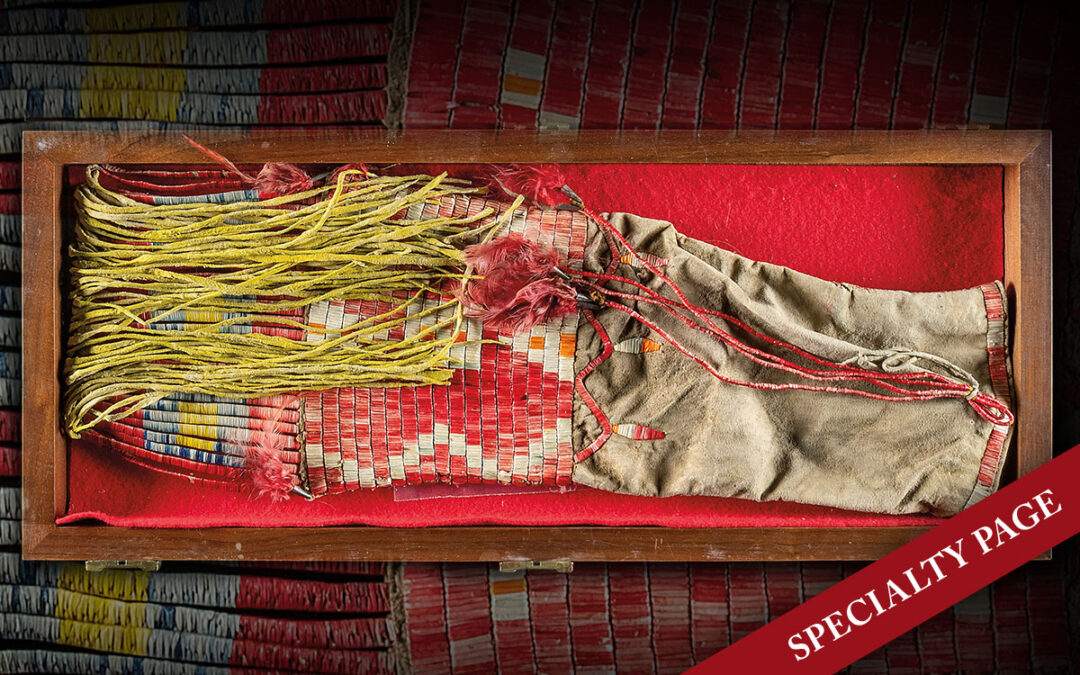 FINE 19th CENTURY SIOUX QUILLED PIPE BAG