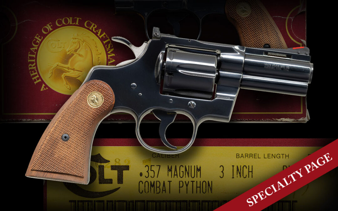VERY RARE LIMITED PRODUCTION 3″ COLT COMBAT PYTHON WITH MATCHING ORIGINAL BOX & PAPERWORK