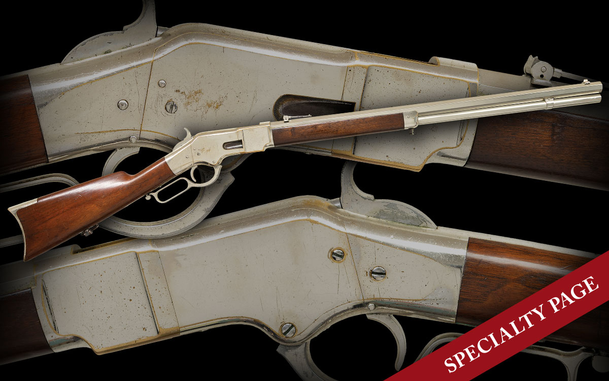HIGH CONDITION WINCHESTER 1866 NICKEL FINISHED 3RD MODEL LEVER ACTION RIFLE