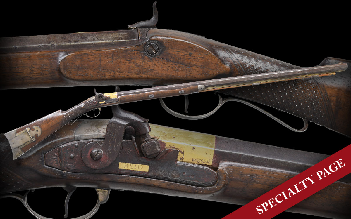HISTORIC & UNIQUE GOLD & SILVER MOUNTED TEMPLETON REID, COLUMBUS GEORGIA MADE RIFLE