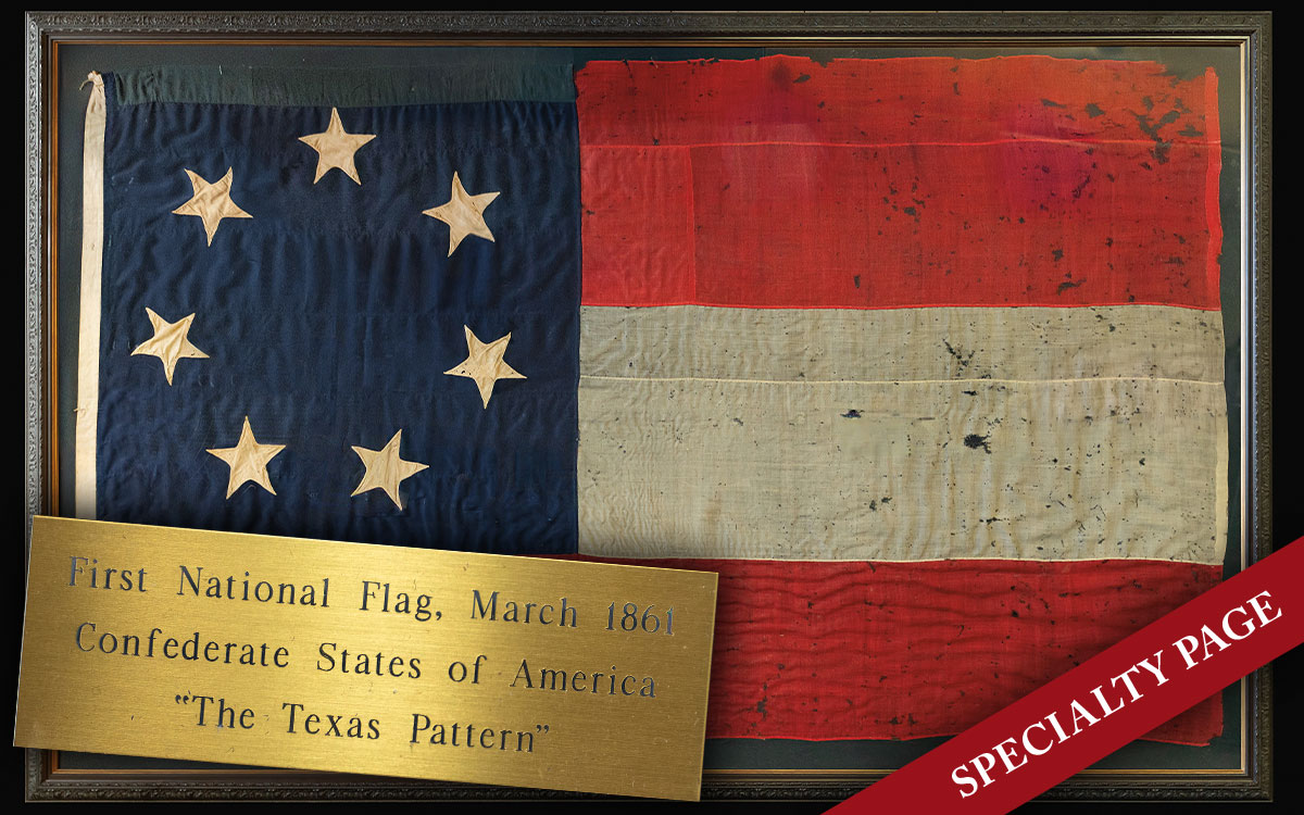 LARGE FRAMED CONFEDERATE 1ST NATIONAL FLAG