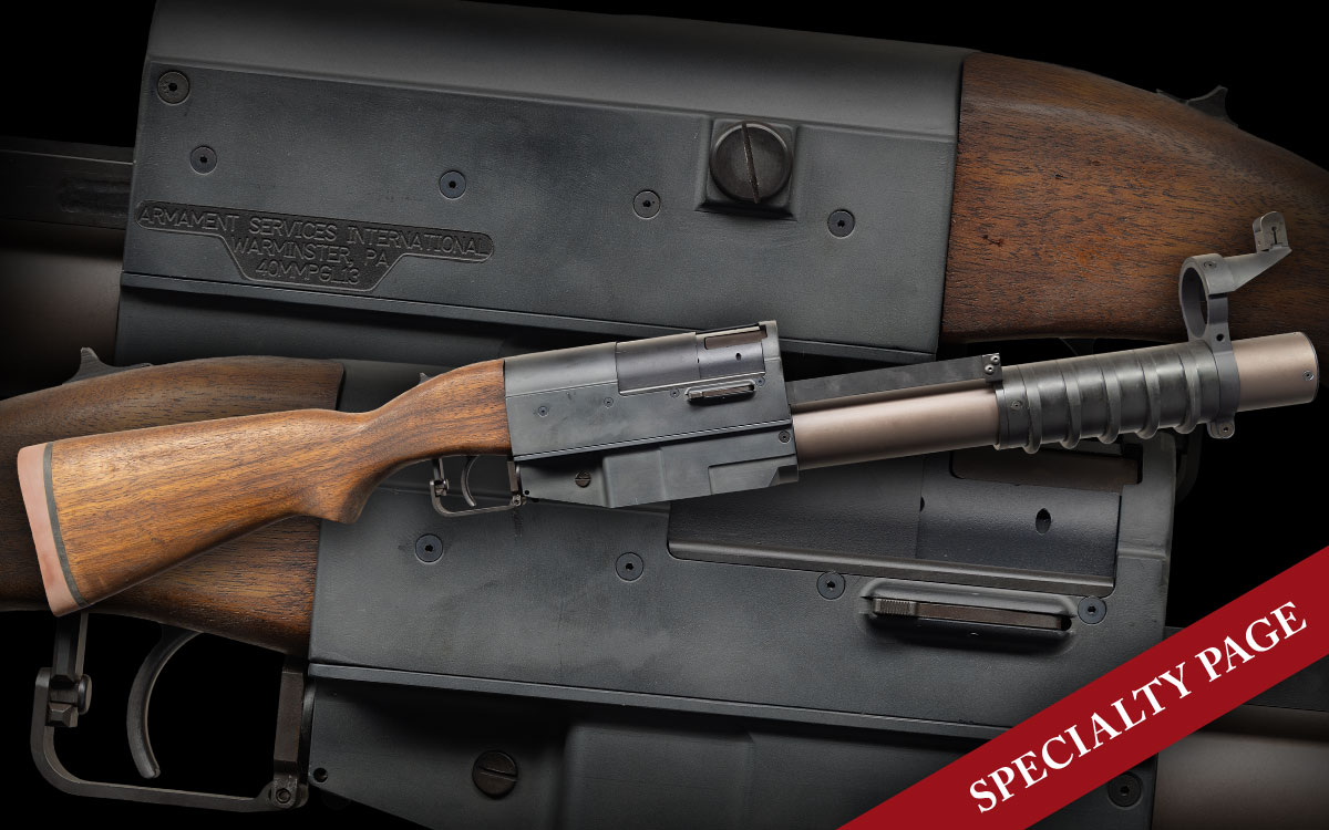 ICONIC & EXCEEDINGLY RARE ASI CHINA LAKE “PUMPER THUMPER” SLIDE ACTION GRENADE LAUNCHER RECEIVER